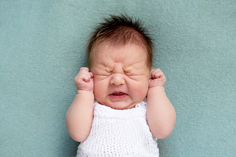 Portrait,Of,Crying,Newborn,Baby.,Emotions,Of,Discontent.,Colic.,Selective