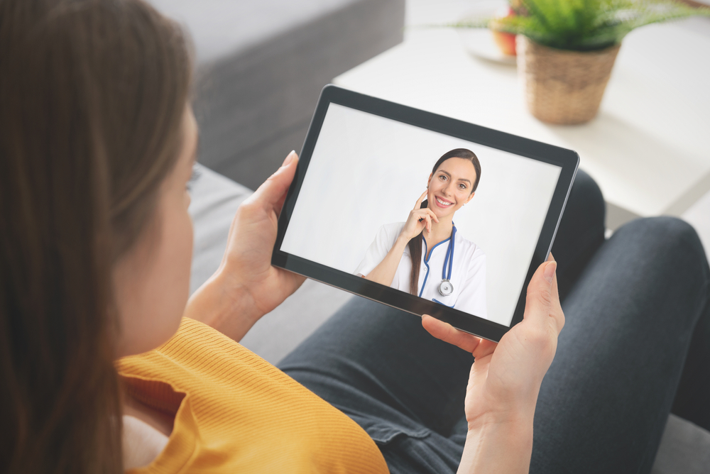 Doctor,Video,Chat,Consultation.,Telemedicine,Or,Telehealth,Concept.