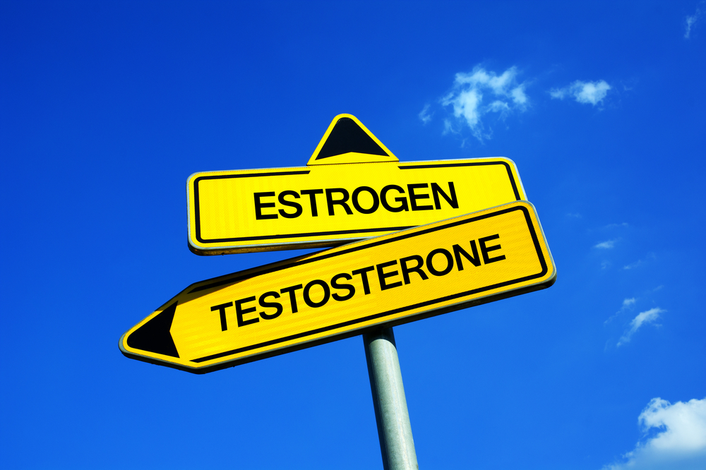 Estrogen,Vs,Testosterone,-,Traffic,Sign,With,Two,Options,-