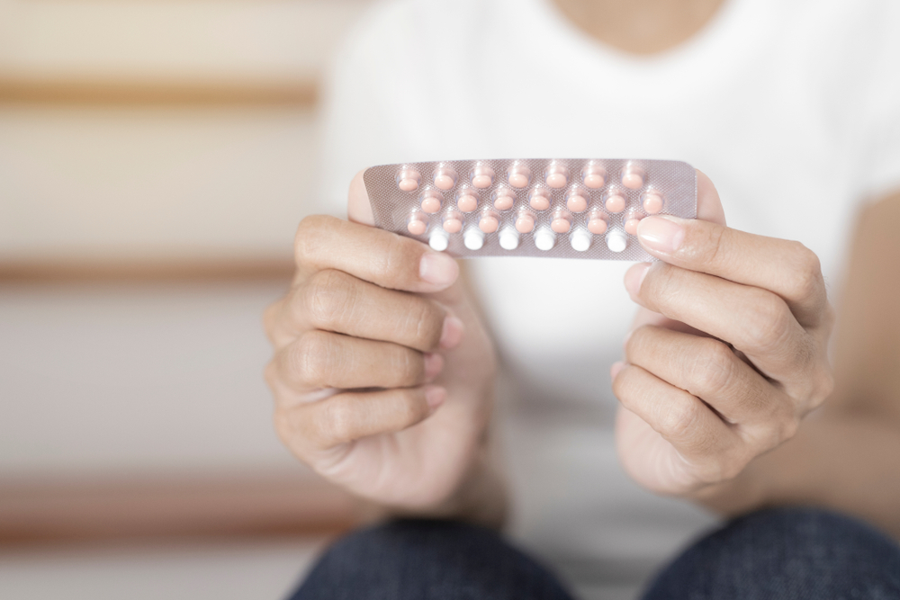 Woman,Holding,Combined,Oral,Contraceptive,Pill.gynecology,Concept.